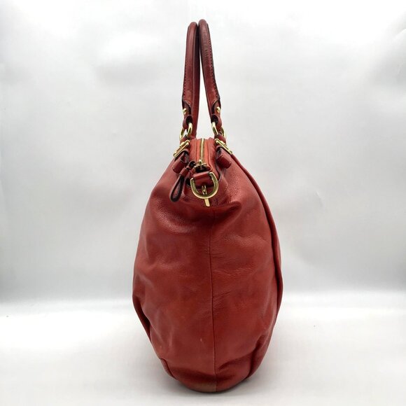 Coach Burnt Orange Leather Madison Lindsey Convertible Satchel 18641 - Picture 3 of 11